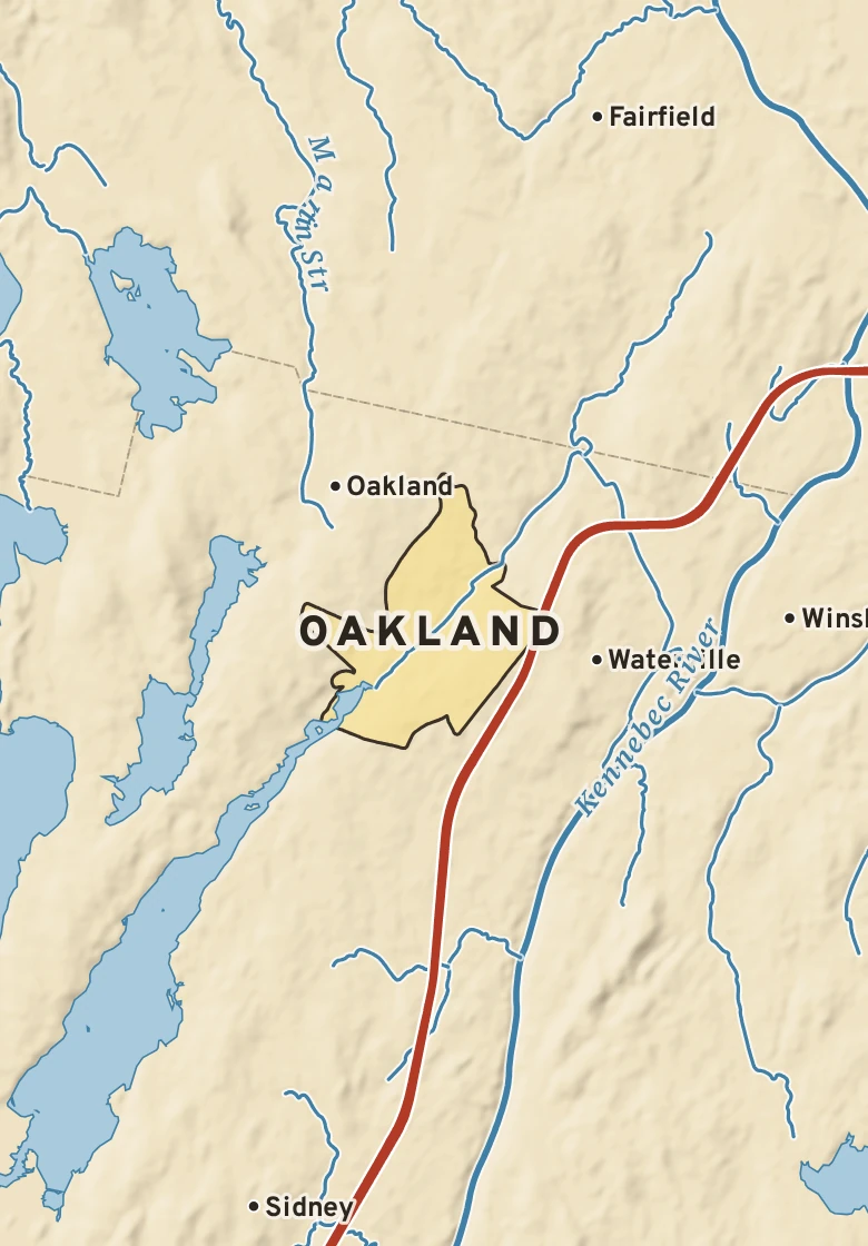 Atlas plate of Oakland, Maine.