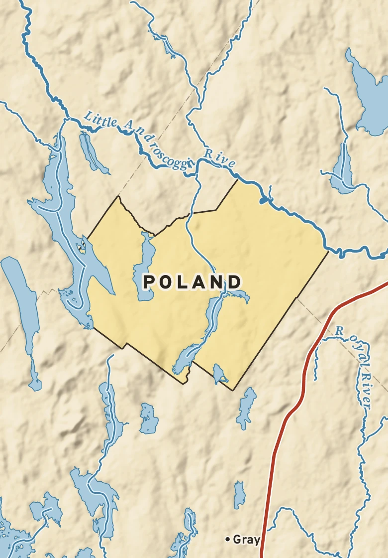 Atlas plate of Poland, Maine.