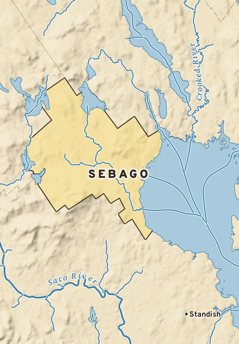 Atlas plate of Sebago, Maine.