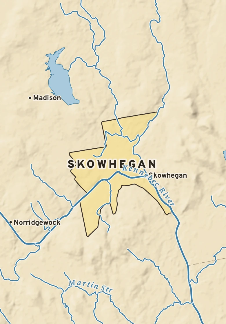 Atlas plate of Skowhegan, Maine.