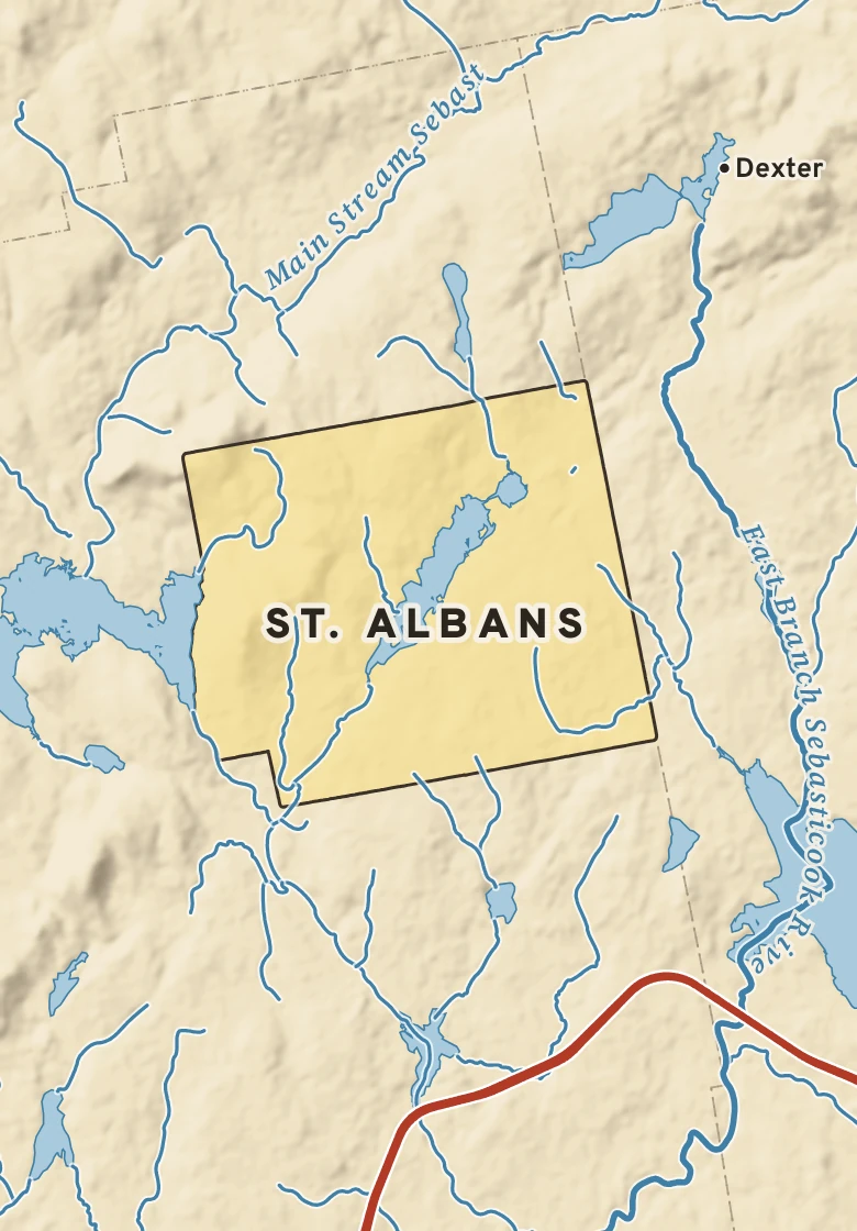 Atlas plate of St. Albans, Maine.