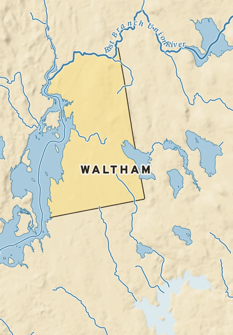 Atlas plate of Waltham, Maine.