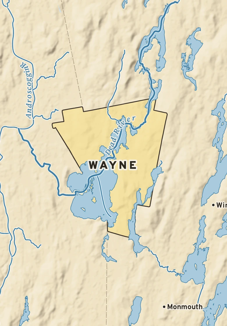 Atlas plate of Wayne, Maine.