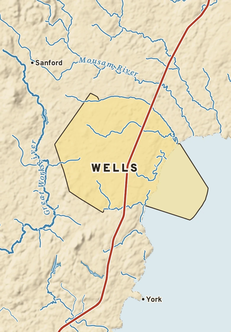 Atlas plate of Wells, Maine.