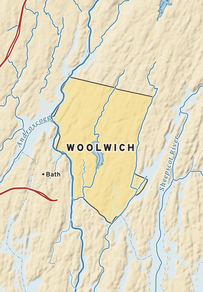 Atlas plate of Woolwich, Maine.