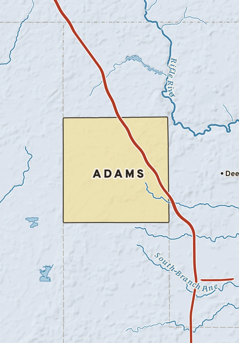 Atlas plate of Adams, Michigan.