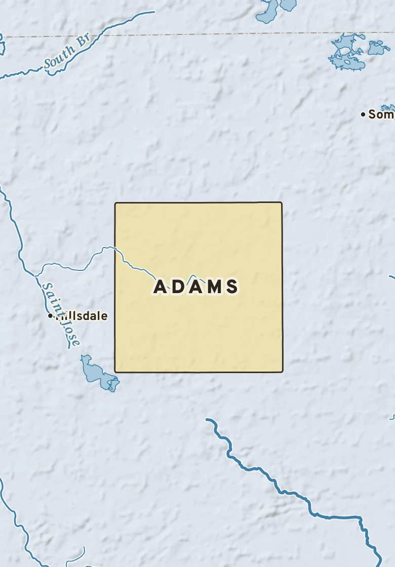 Atlas plate of Adams, Michigan.