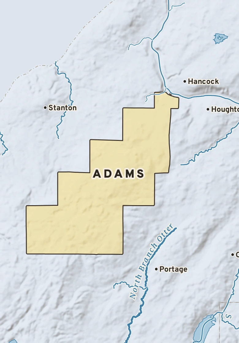 Atlas plate of Adams, Michigan.