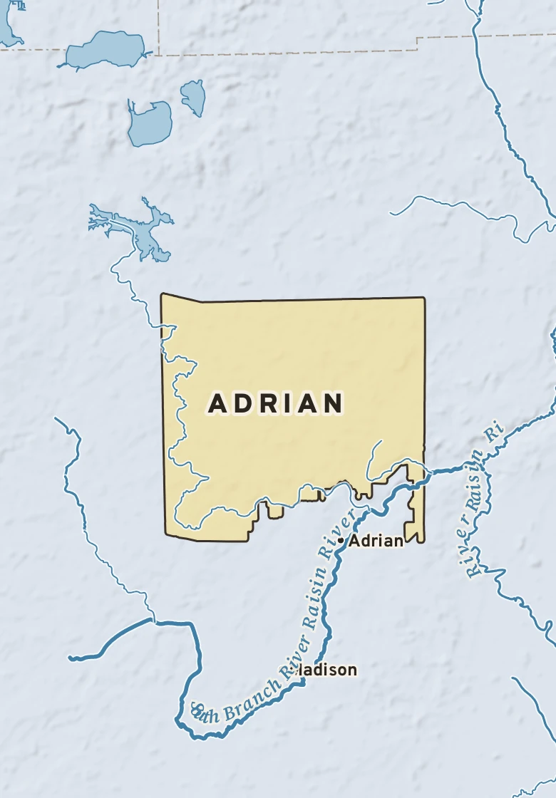 Atlas plate of Adrian, Michigan.
