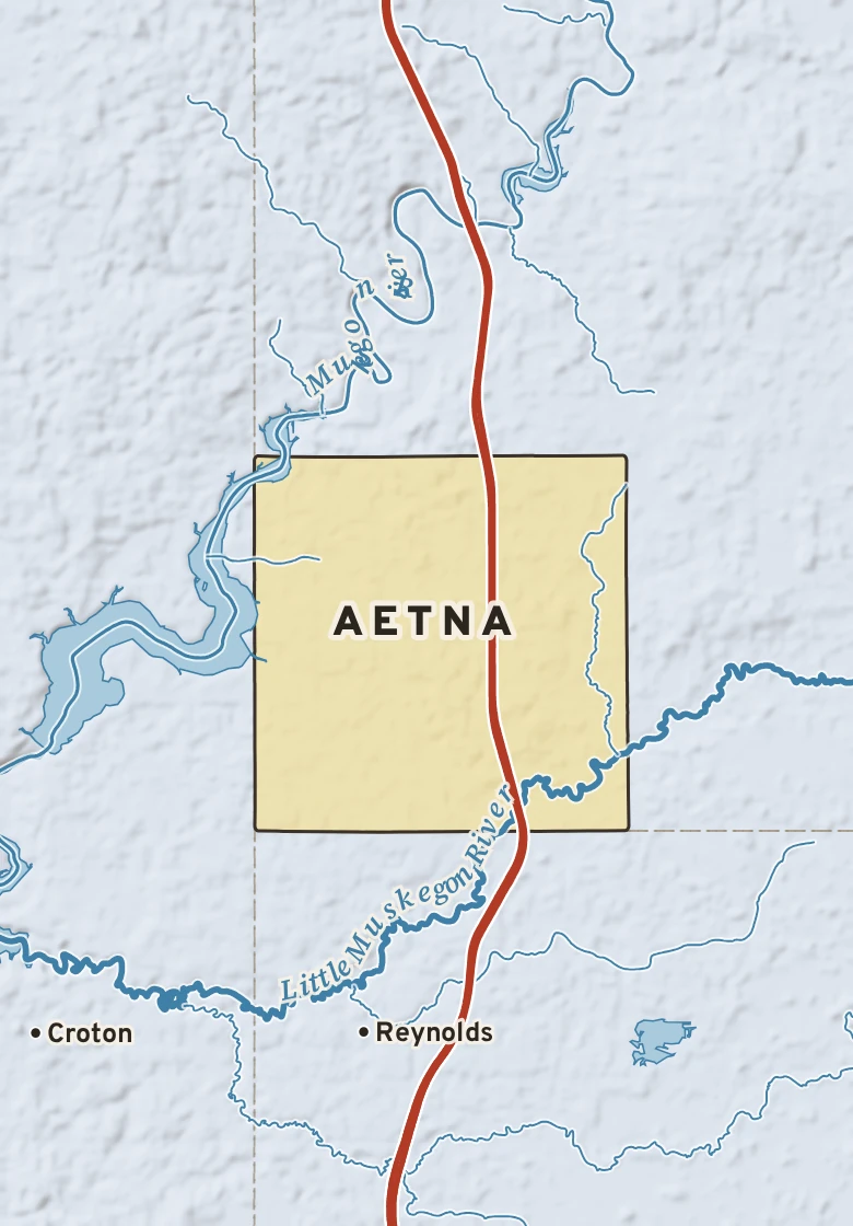 Atlas plate of Aetna, Michigan.