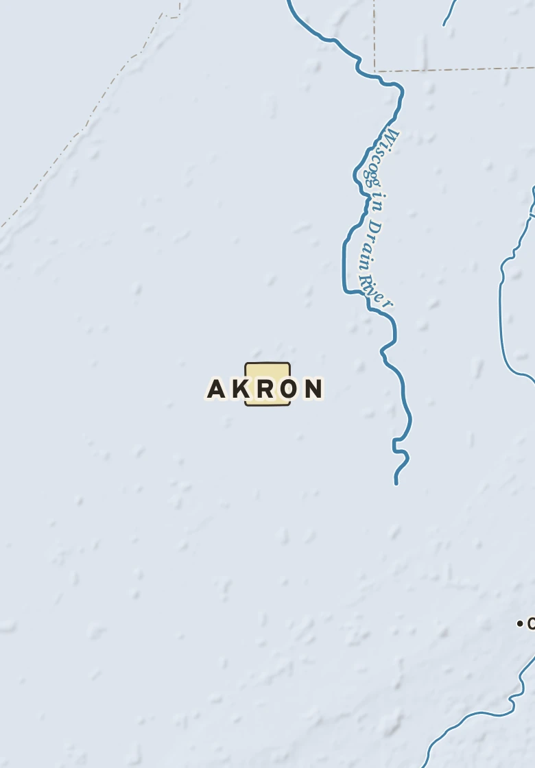 Atlas plate of Akron, Michigan.