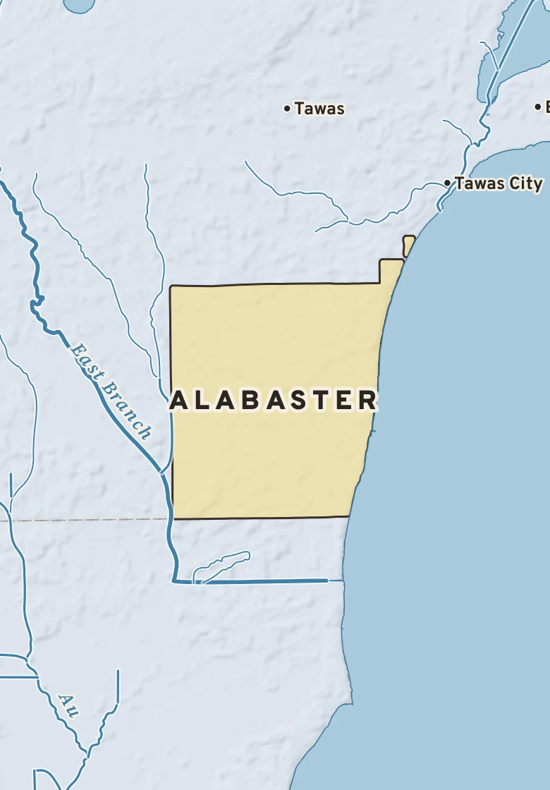 Atlas plate of Alabaster, Michigan.
