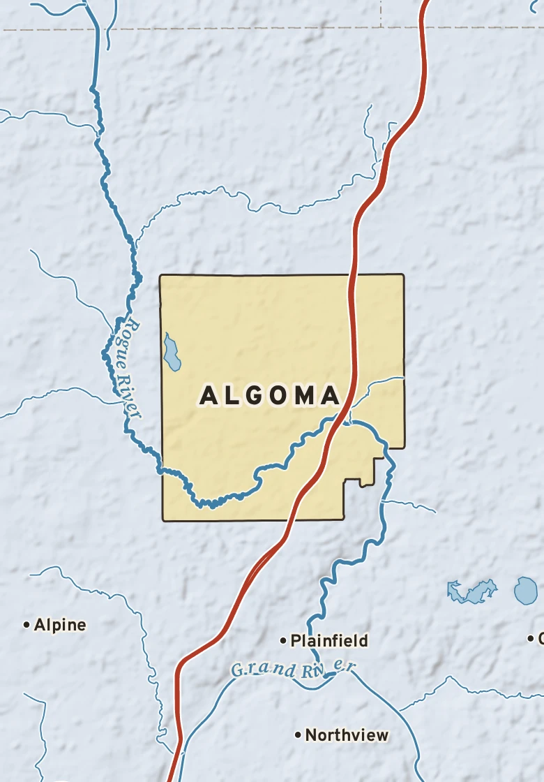 Atlas plate of Algoma, Michigan.