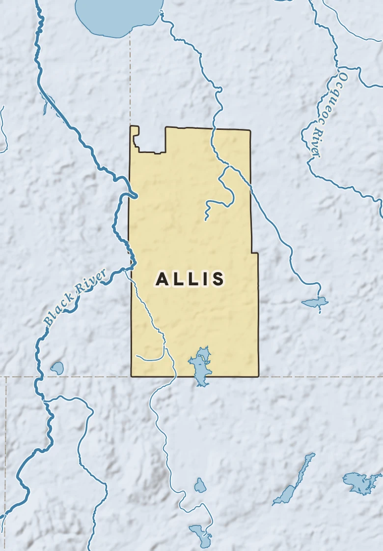 Atlas plate of Allis, Michigan.