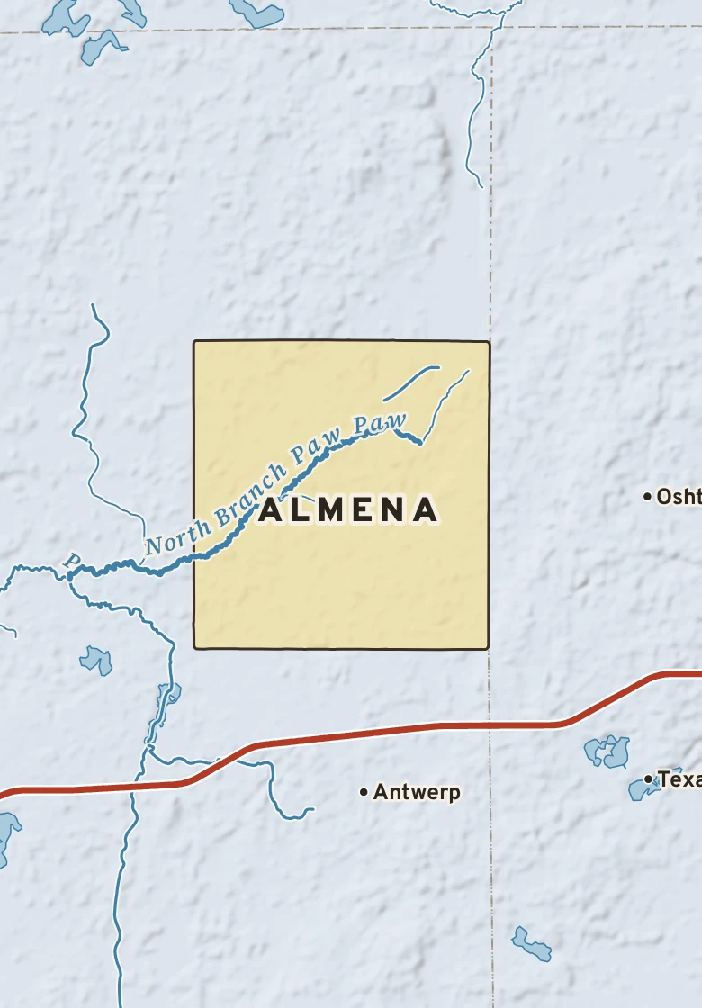Atlas plate of Almena, Michigan.