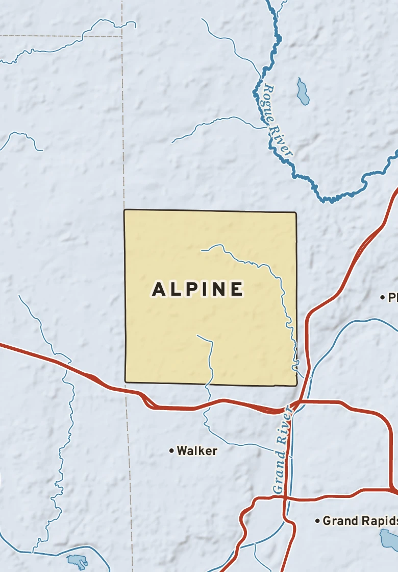 Atlas plate of Alpine, Michigan.