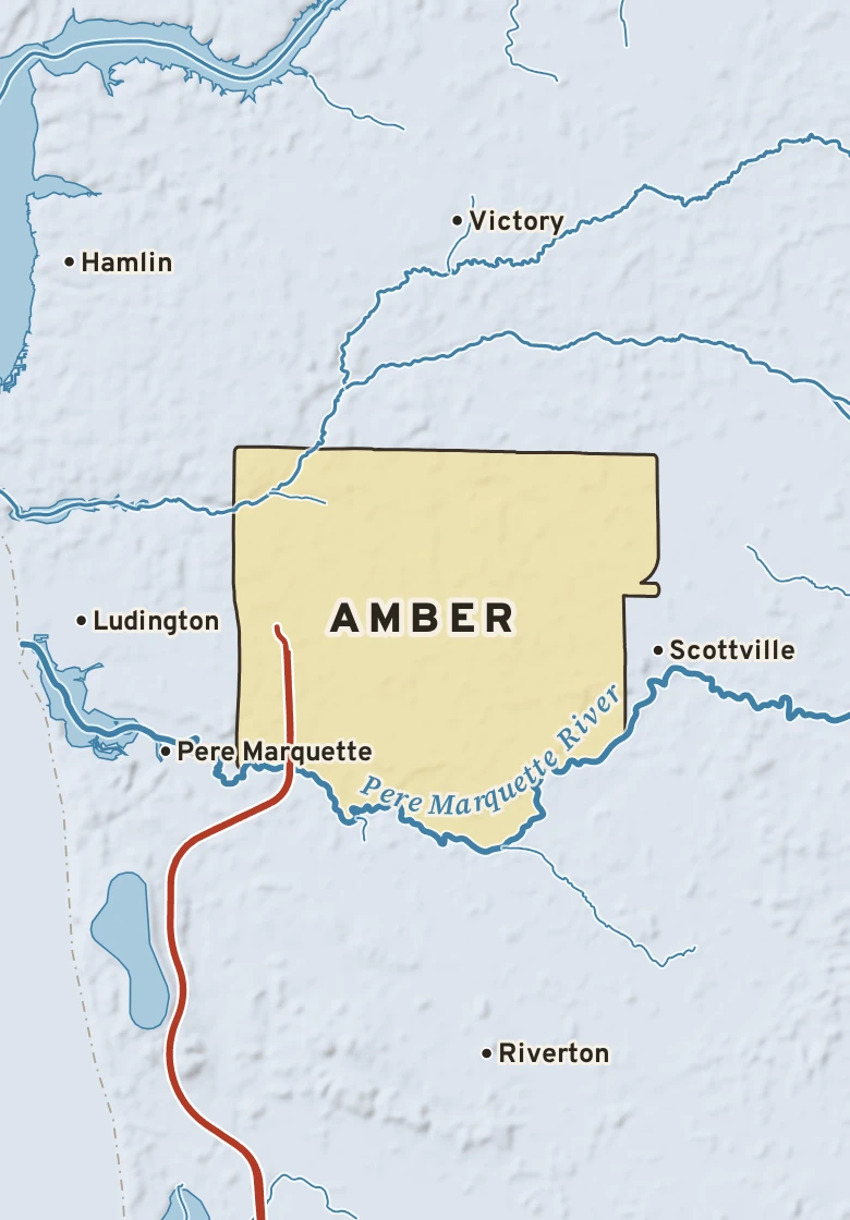 Atlas plate of Amber, Michigan.