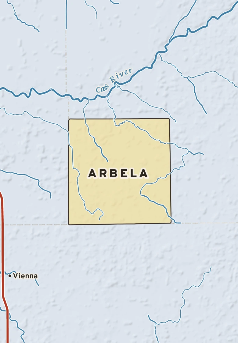 Atlas plate of Arbela, Michigan.