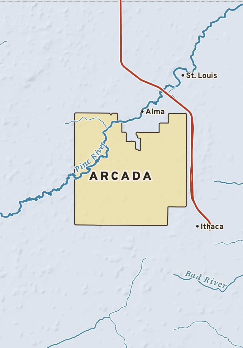 Atlas plate of Arcada, Michigan.