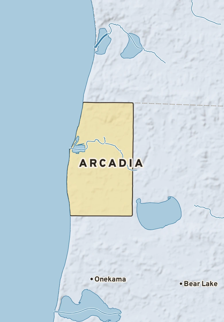 Atlas plate of Arcadia, Michigan.
