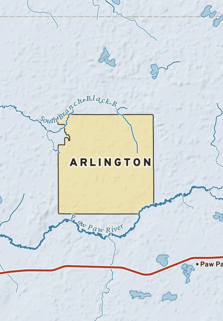 Atlas plate of Arlington, Michigan.