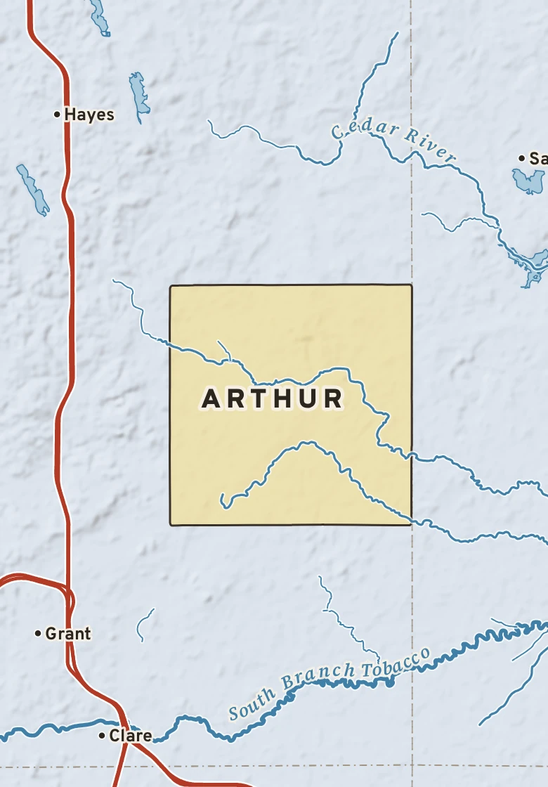 Atlas plate of Arthur, Michigan.