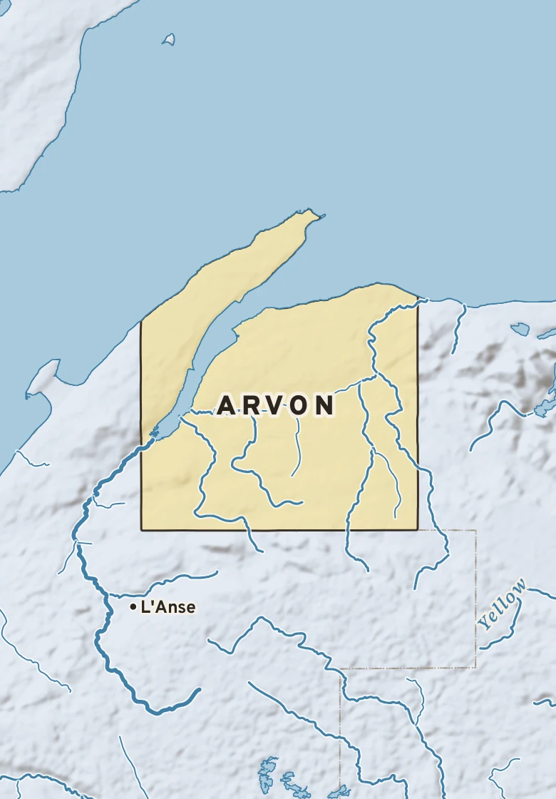 Atlas plate of Arvon, Michigan.