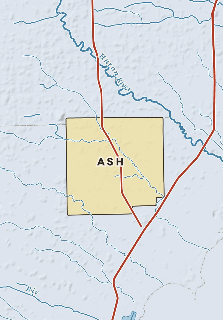 Atlas plate of Ash, Michigan.