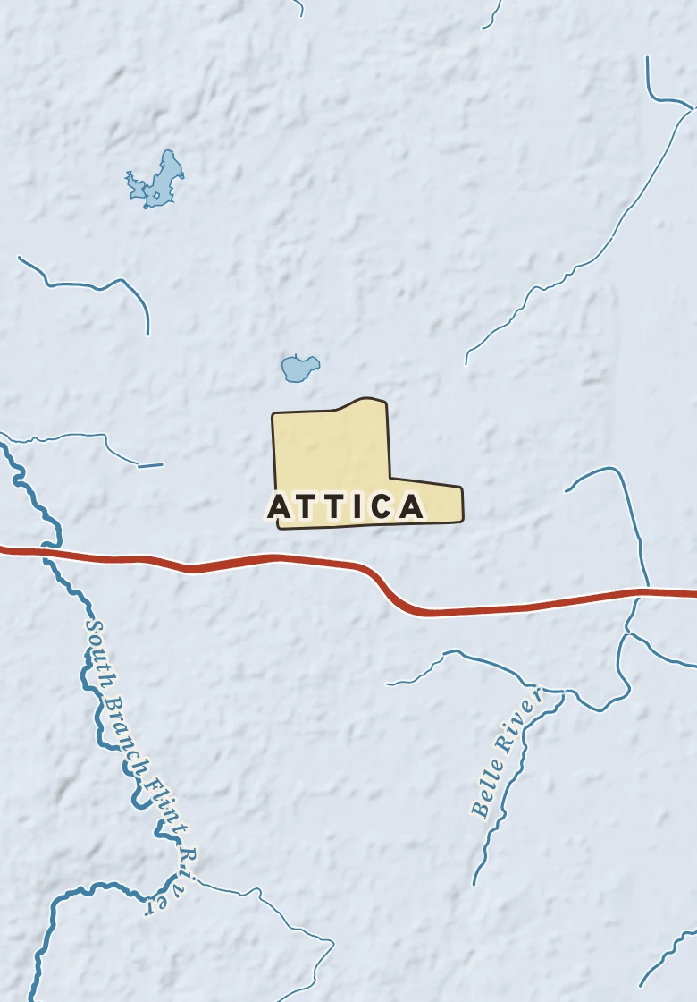 Atlas plate of Attica, Michigan.