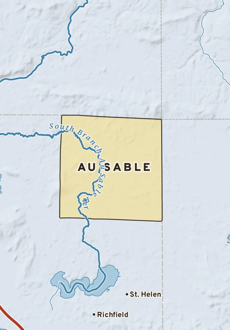 Atlas plate of Au Sable, Michigan.