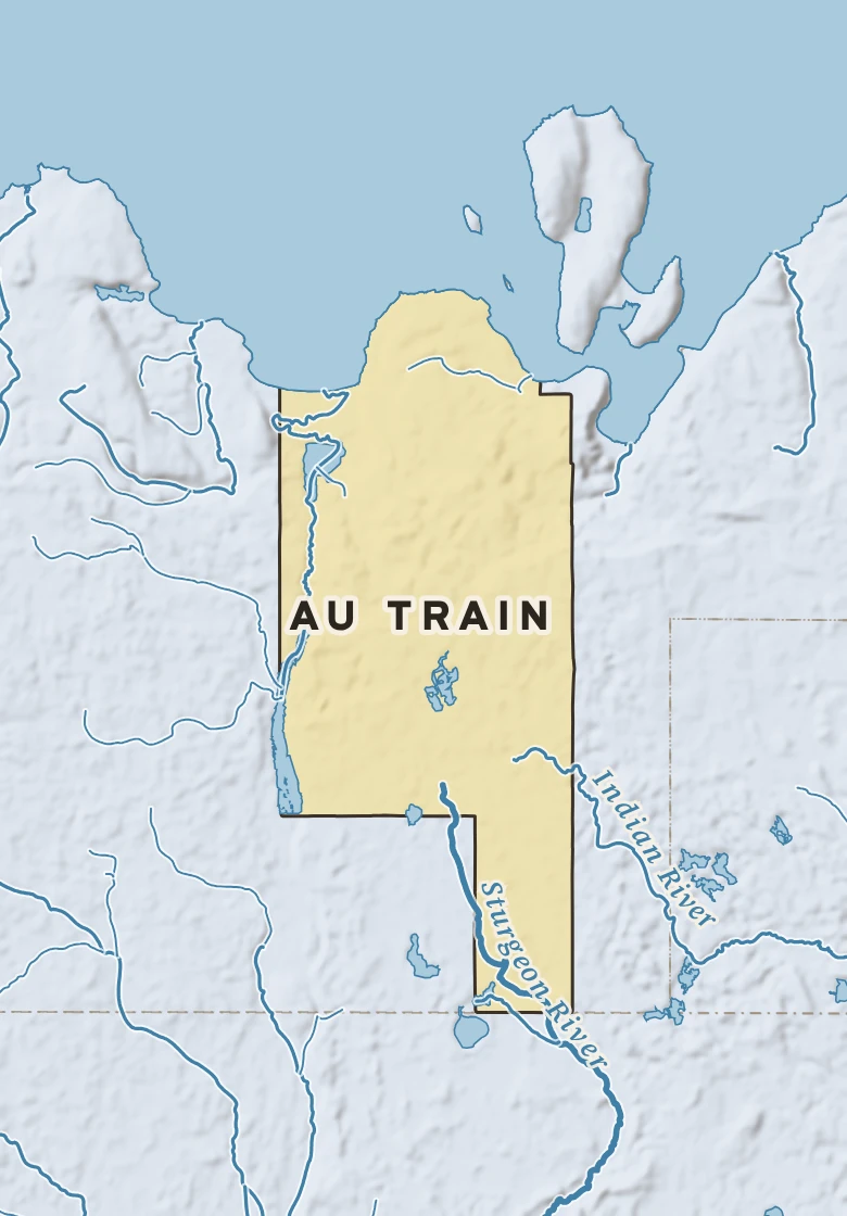 Atlas plate of Au Train, Michigan.
