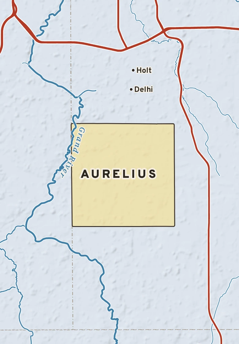 Atlas plate of Aurelius, Michigan.