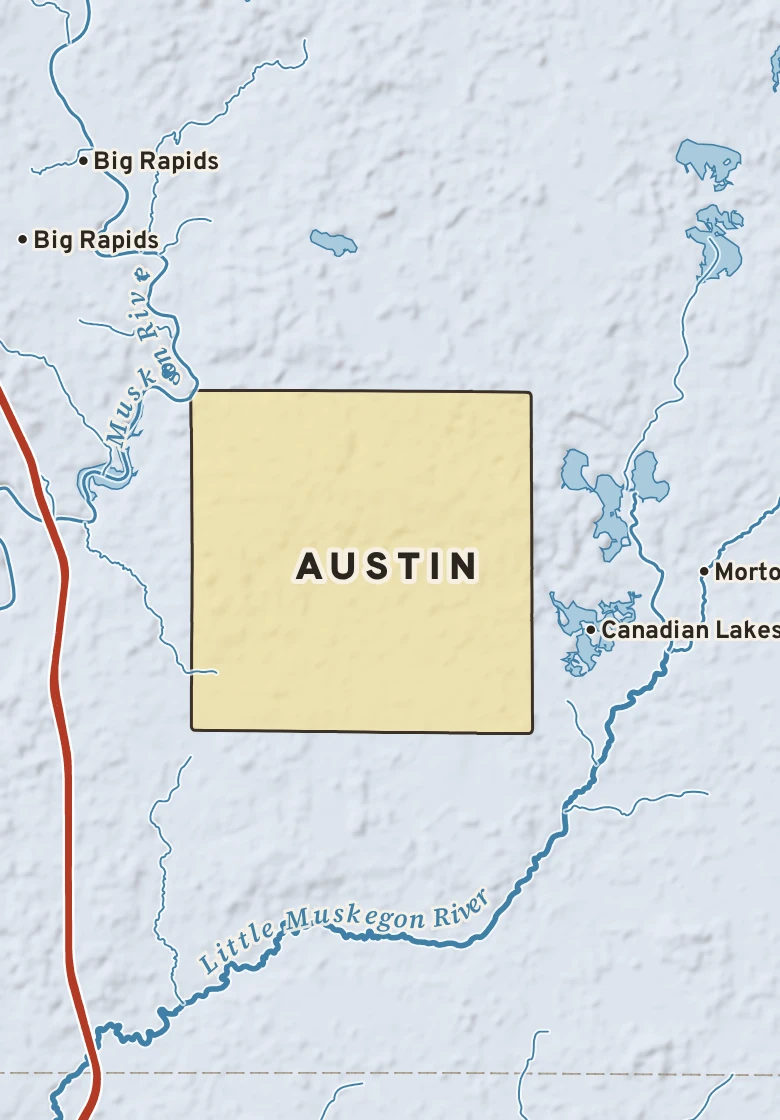 Atlas plate of Austin, Michigan.