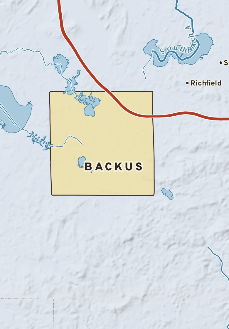 Atlas plate of Backus, Michigan.