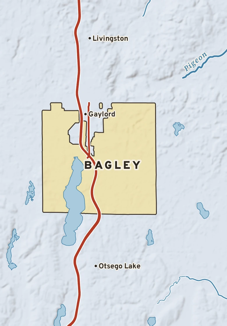Atlas plate of Bagley, Michigan.