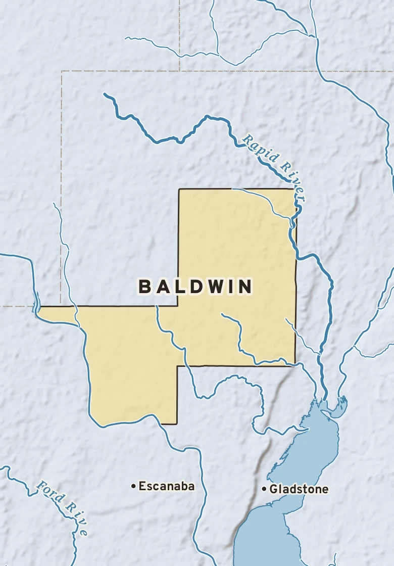 Atlas plate of Baldwin, Michigan.