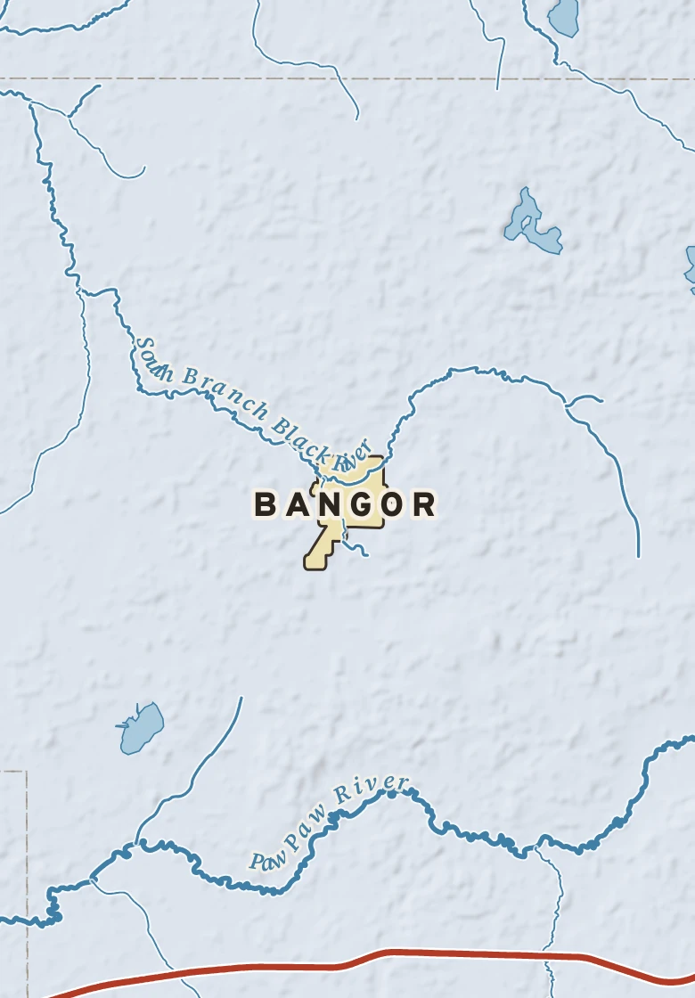 Atlas plate of Bangor, Michigan.