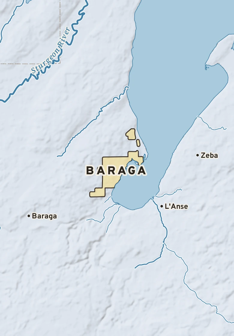 Atlas plate of Baraga, Michigan.