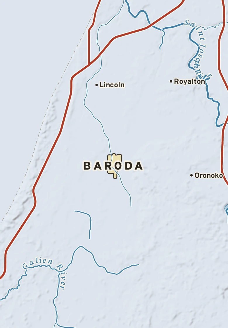 Atlas plate of Baroda, Michigan.