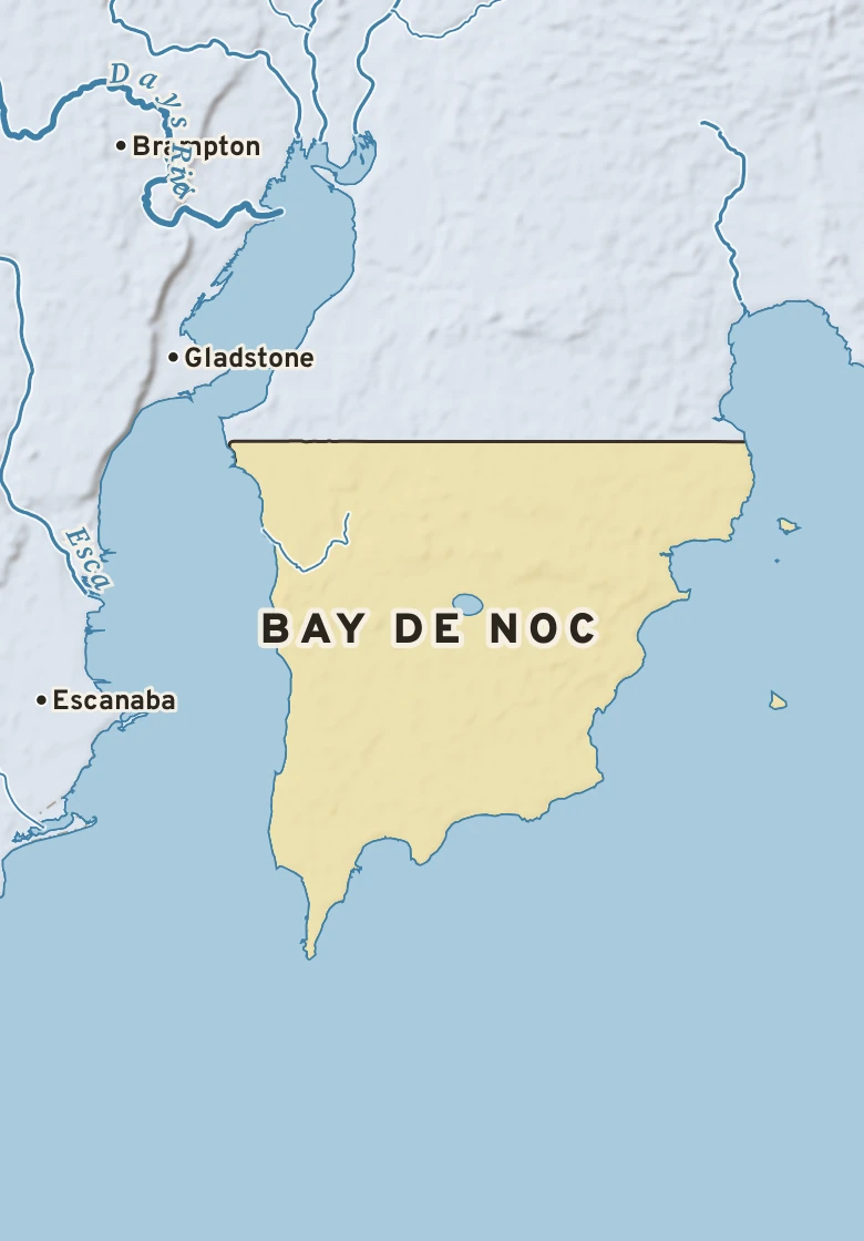 Atlas plate of Bay de Noc, Michigan.
