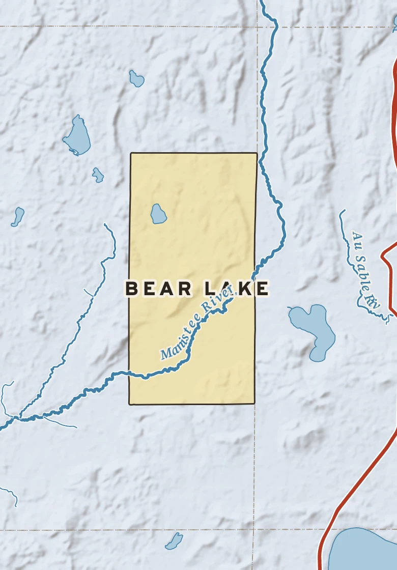 Atlas plate of Bear Lake, Michigan.