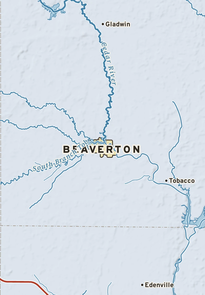 Atlas plate of Beaverton, Michigan.