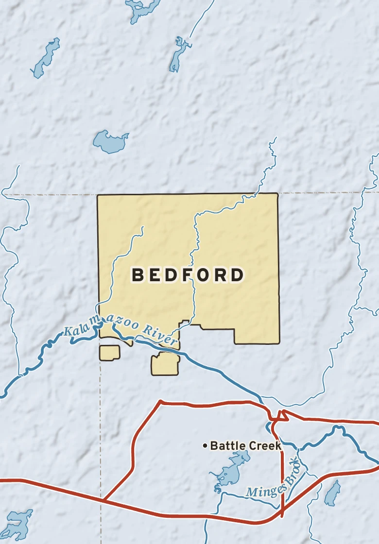 Atlas plate of Bedford, Michigan.