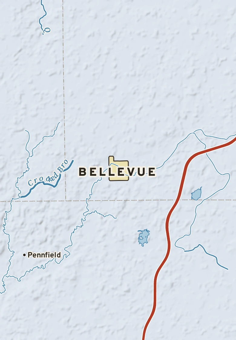 Atlas plate of Bellevue, Michigan.