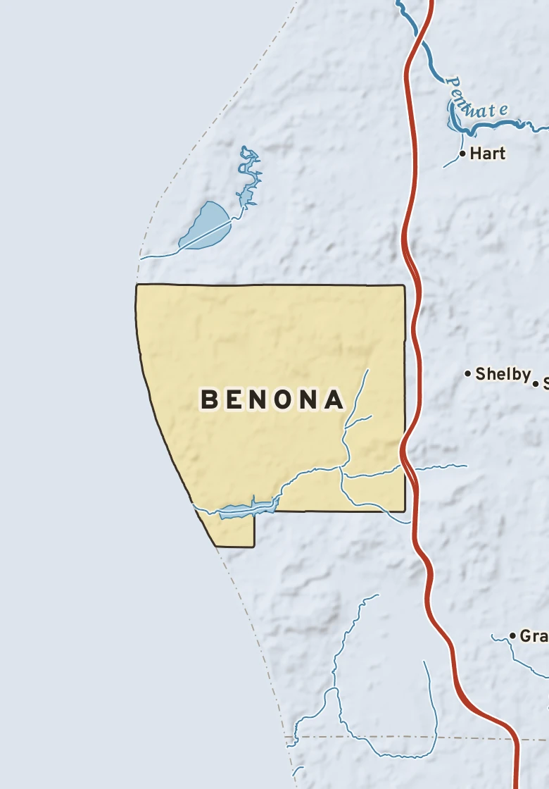 Atlas plate of Benona, Michigan.