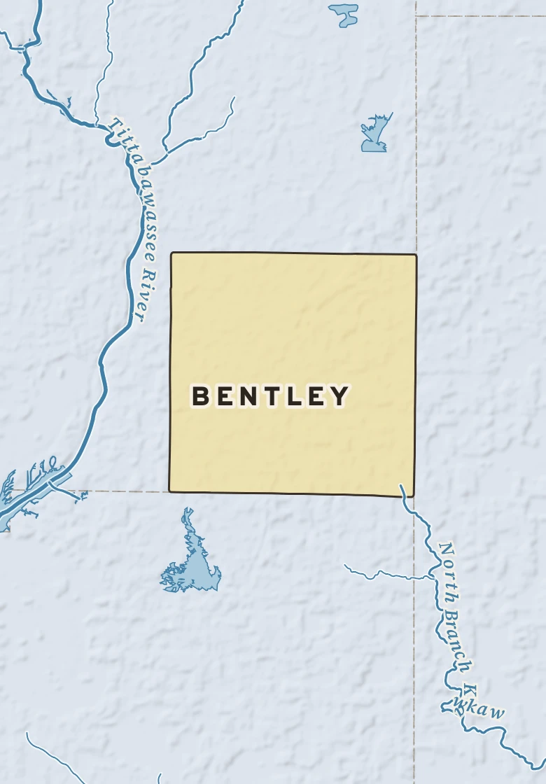Atlas plate of Bentley, Michigan.