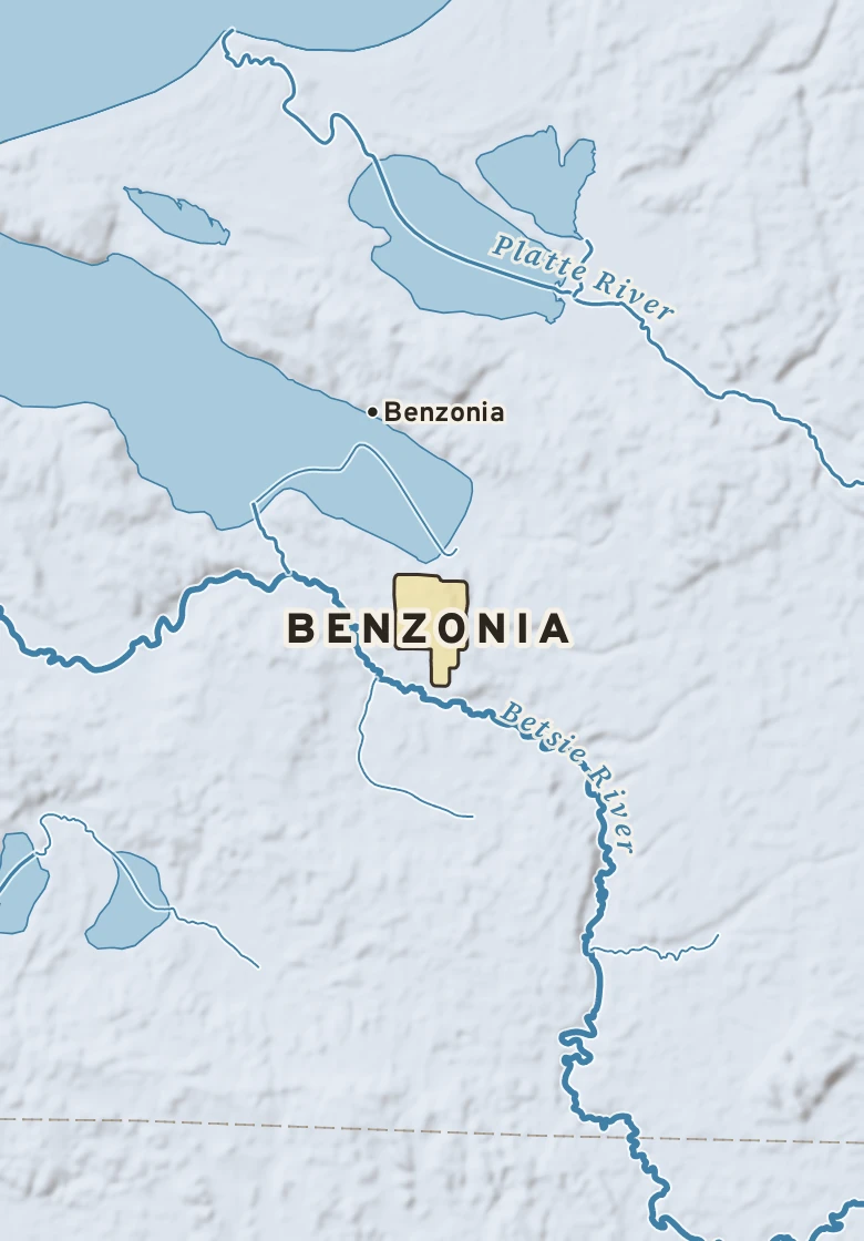 Atlas plate of Benzonia, Michigan.