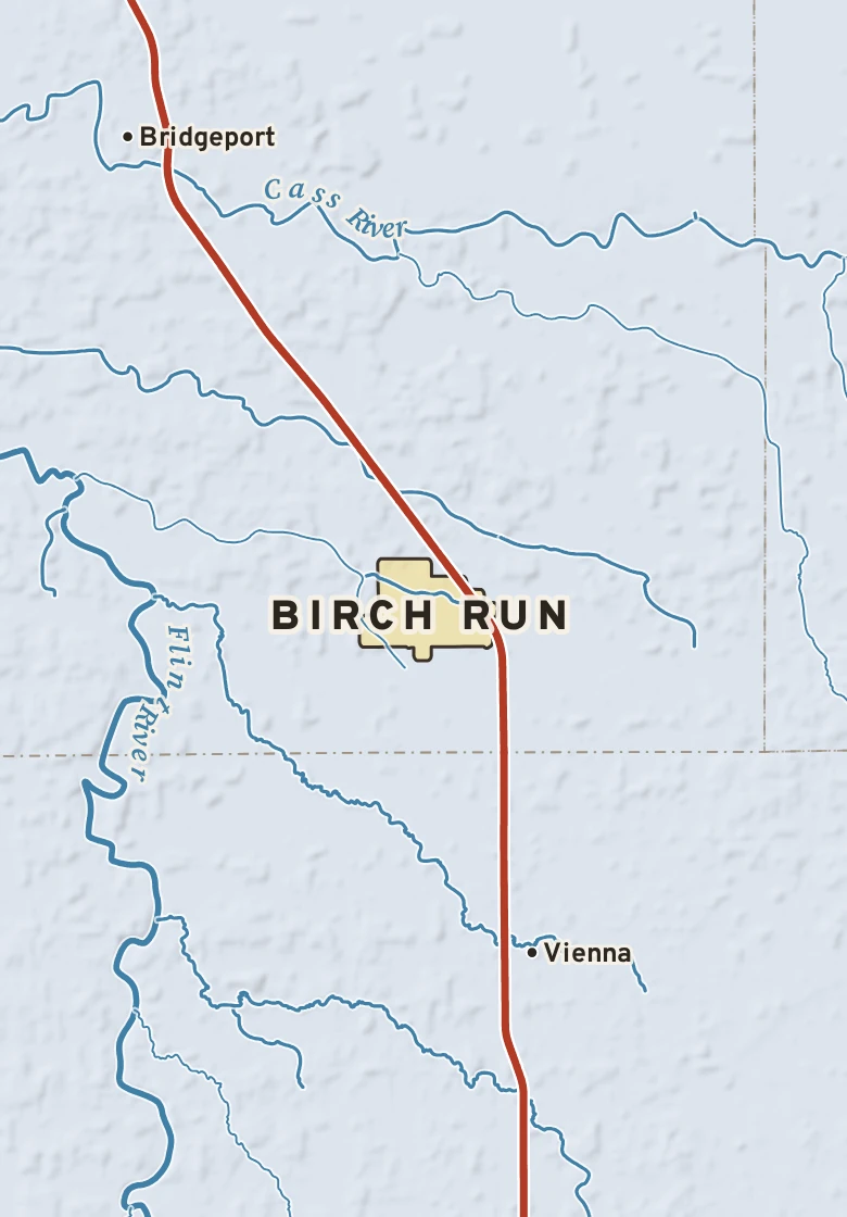 Atlas plate of Birch Run, Michigan.