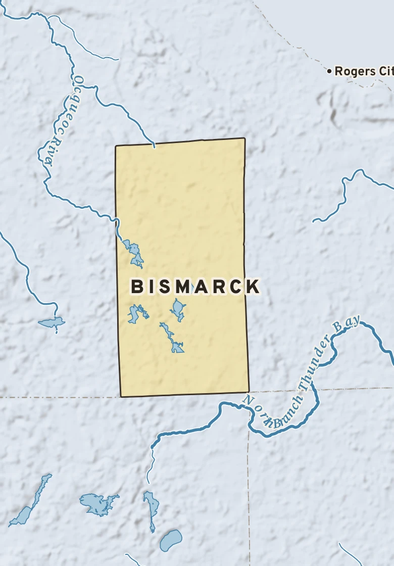 Atlas plate of Bismarck, Michigan.