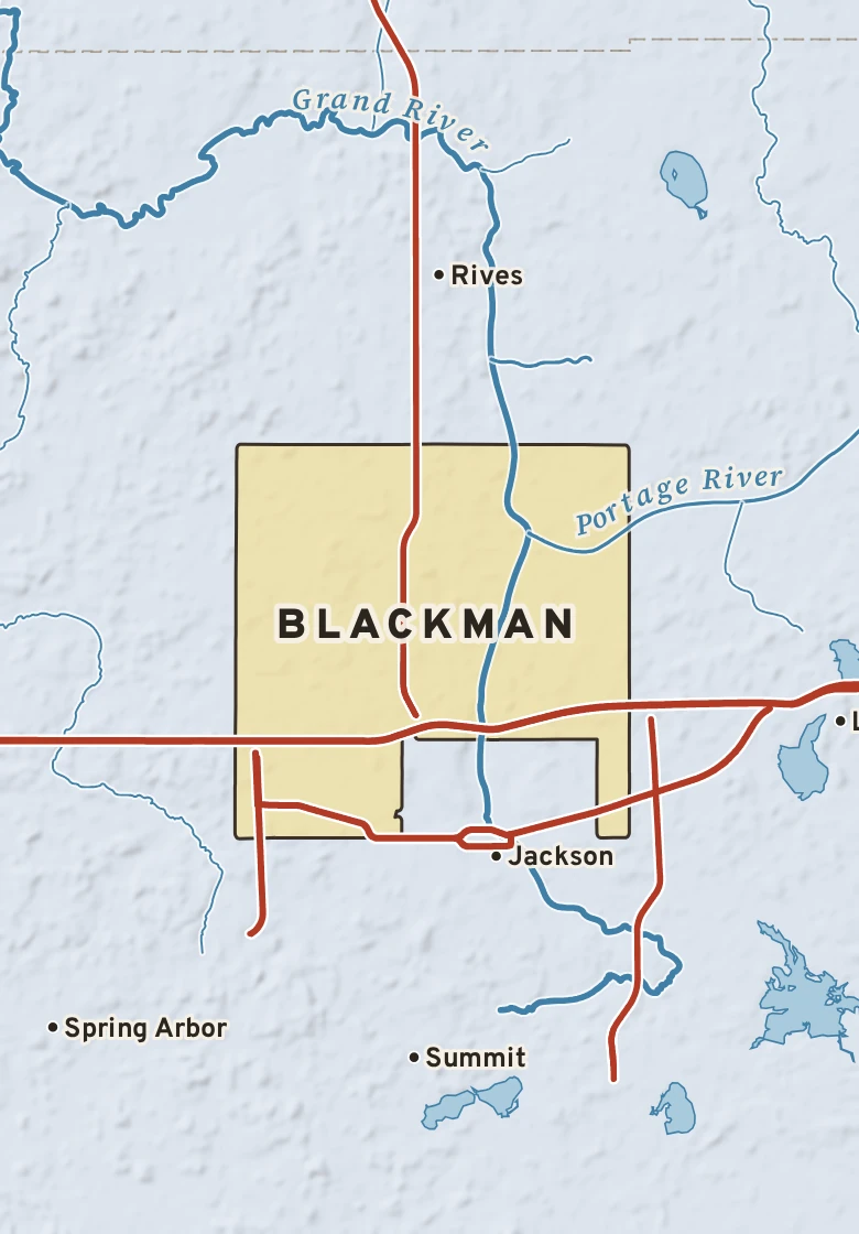 Atlas plate of Blackman, Michigan.